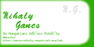 mihaly gancs business card